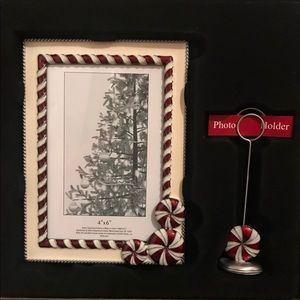NWT St. Nicholas Candy Cane Frame Gift Set